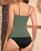Emoswims - Women's Bandeau Bikini Swimsuits 2 Piece Strapless Tummy Control Bathing Suit