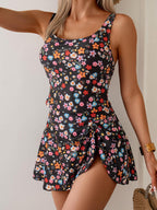 Emoswims - Tankini Swimsuit for Women Tummy Control Two Piece Bathing Suit High Waisted Tank Top with Swim Skirt