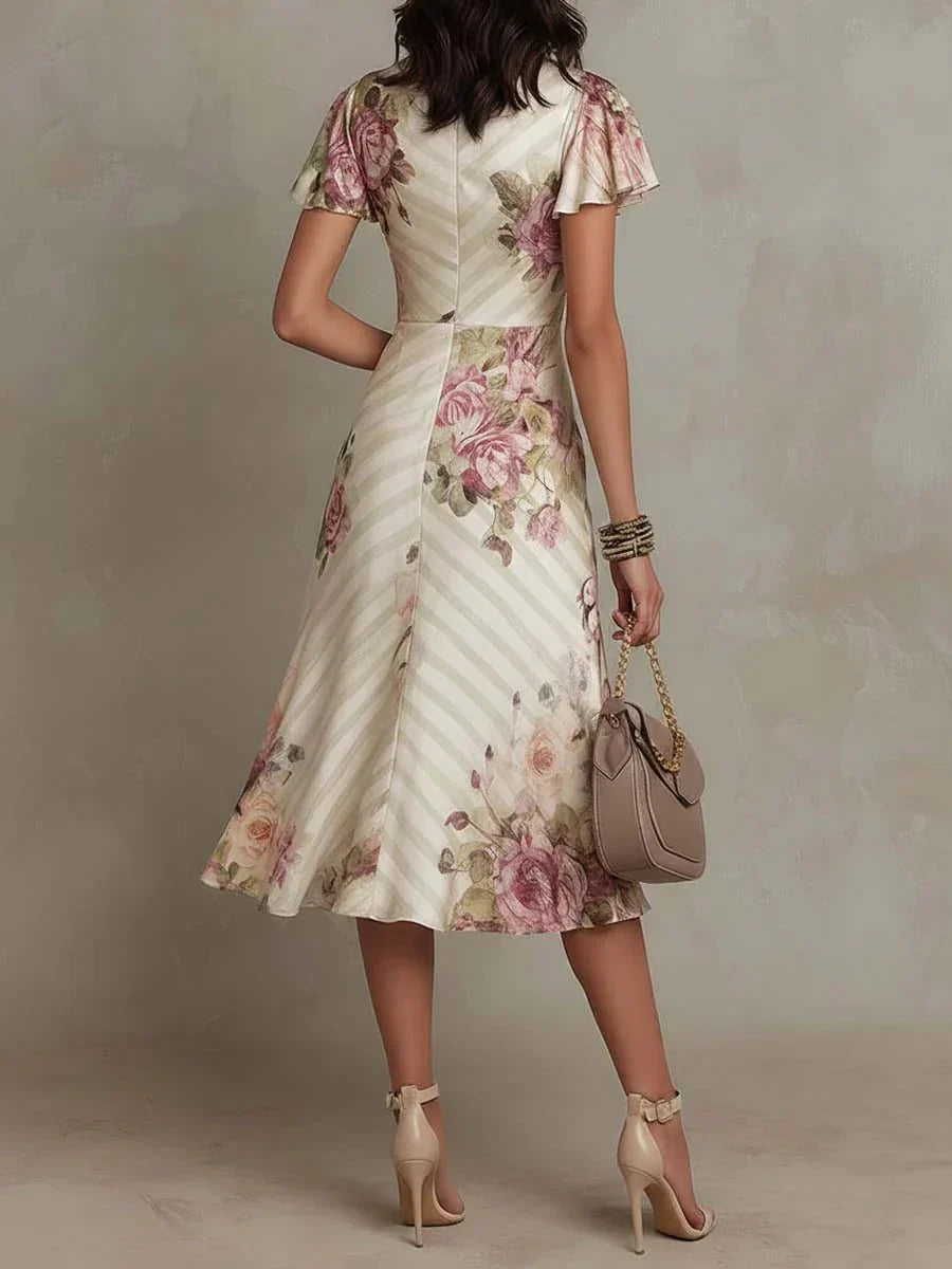 Gabriel Moreno - Alba | Vestido Midi Wrap Floral Elegante con Fruncidos