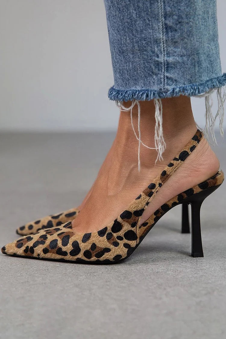 Avery™ | Zapatos de tacón D’Orsay con estampado de leopardo
