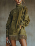 Olive - Vestido de cuello alto