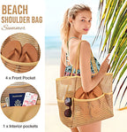 Emoswims - Women's Swimming Beach Bag Portable One Shoulder Storage Bag Crossbody Bag Versatile Mesh Bag