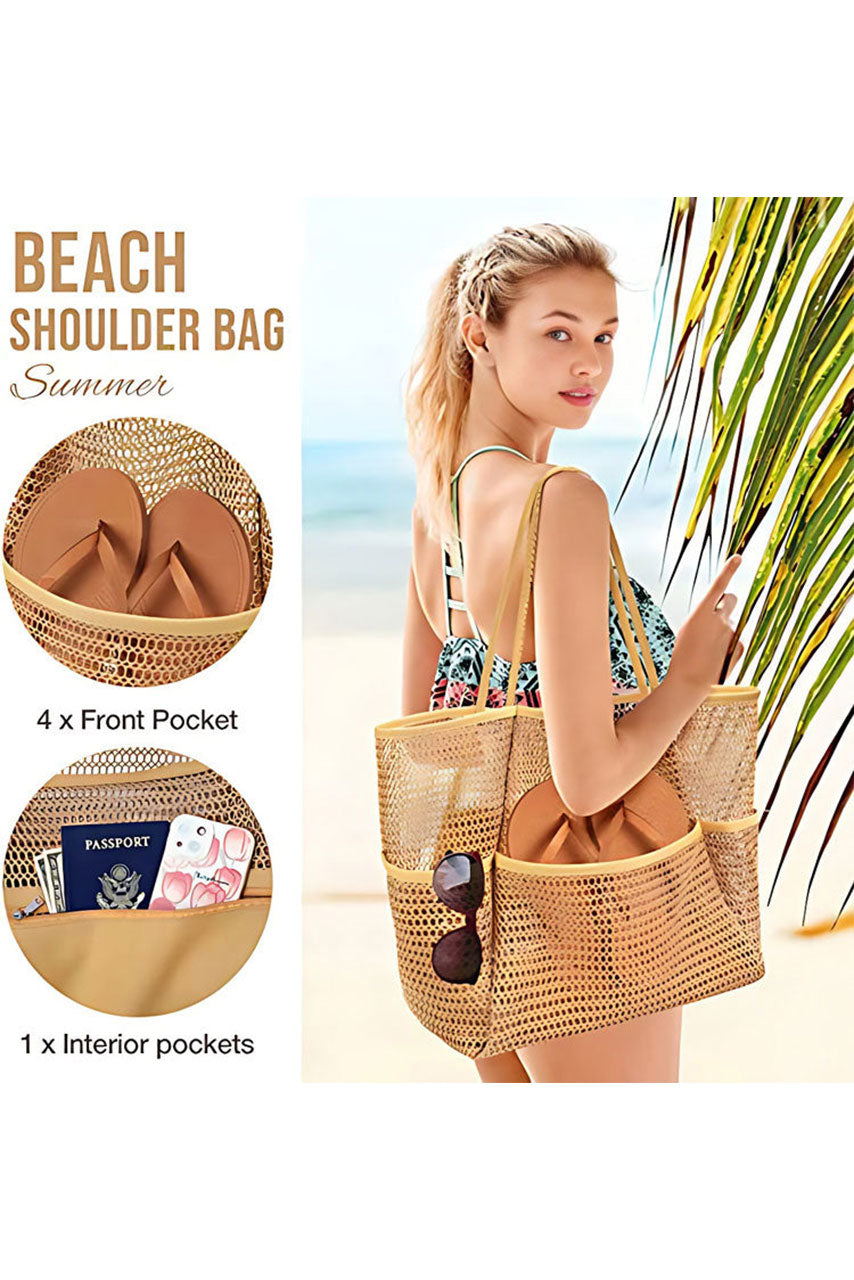 Emoswims - Women's Swimming Beach Bag Portable One Shoulder Storage Bag Crossbody Bag Versatile Mesh Bag