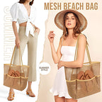 Emoswims - Women's Swimming Beach Bag Portable One Shoulder Storage Bag Crossbody Bag Versatile Mesh Bag