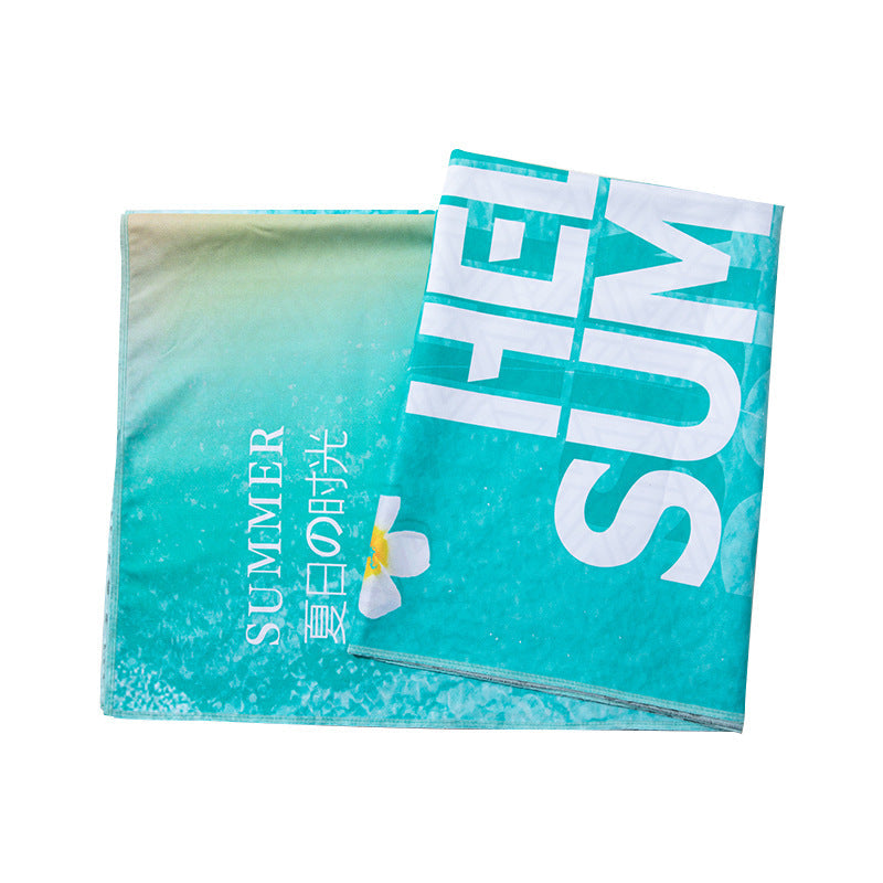 Emoswims - Double Sided Velvet Beach Towel For Seaside Swimming Quick Drying Bath Towel