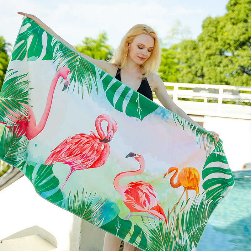 Emoswims - Double Sided Velvet Beach Towel For Seaside Swimming Quick Drying Bath Towel