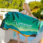 Emoswims - Double Sided Velvet Beach Towel For Seaside Swimming Quick Drying Bath Towel