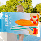 Emoswims - Double Sided Velvet Beach Towel For Seaside Swimming Quick Drying Bath Towel
