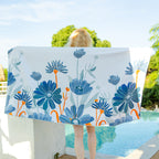 Emoswims - Double Sided Velvet Beach Towel For Seaside Swimming Quick Drying Bath Towel
