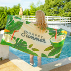 Emoswims - Double Sided Velvet Beach Towel For Seaside Swimming Quick Drying Bath Towel
