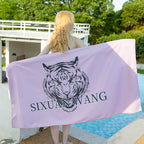 Emoswims - Double Sided Velvet Beach Towel For Seaside Swimming Quick Drying Bath Towel