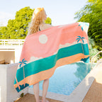 Emoswims - Double Sided Velvet Beach Towel For Seaside Swimming Quick Drying Bath Towel