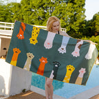 Emoswims - Double Sided Velvet Beach Towel For Seaside Swimming Quick Drying Bath Towel