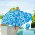 Emoswims - Double Sided Velvet Beach Towel For Seaside Swimming Quick Drying Bath Towel