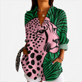 Blusa Arte Leopardo Tropical