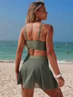Emoswim - Women's High Waisted Bikini Set Gold Metal Two Piece Swimsuits Tummy Control Tie Knot 2026 Bathing Suits