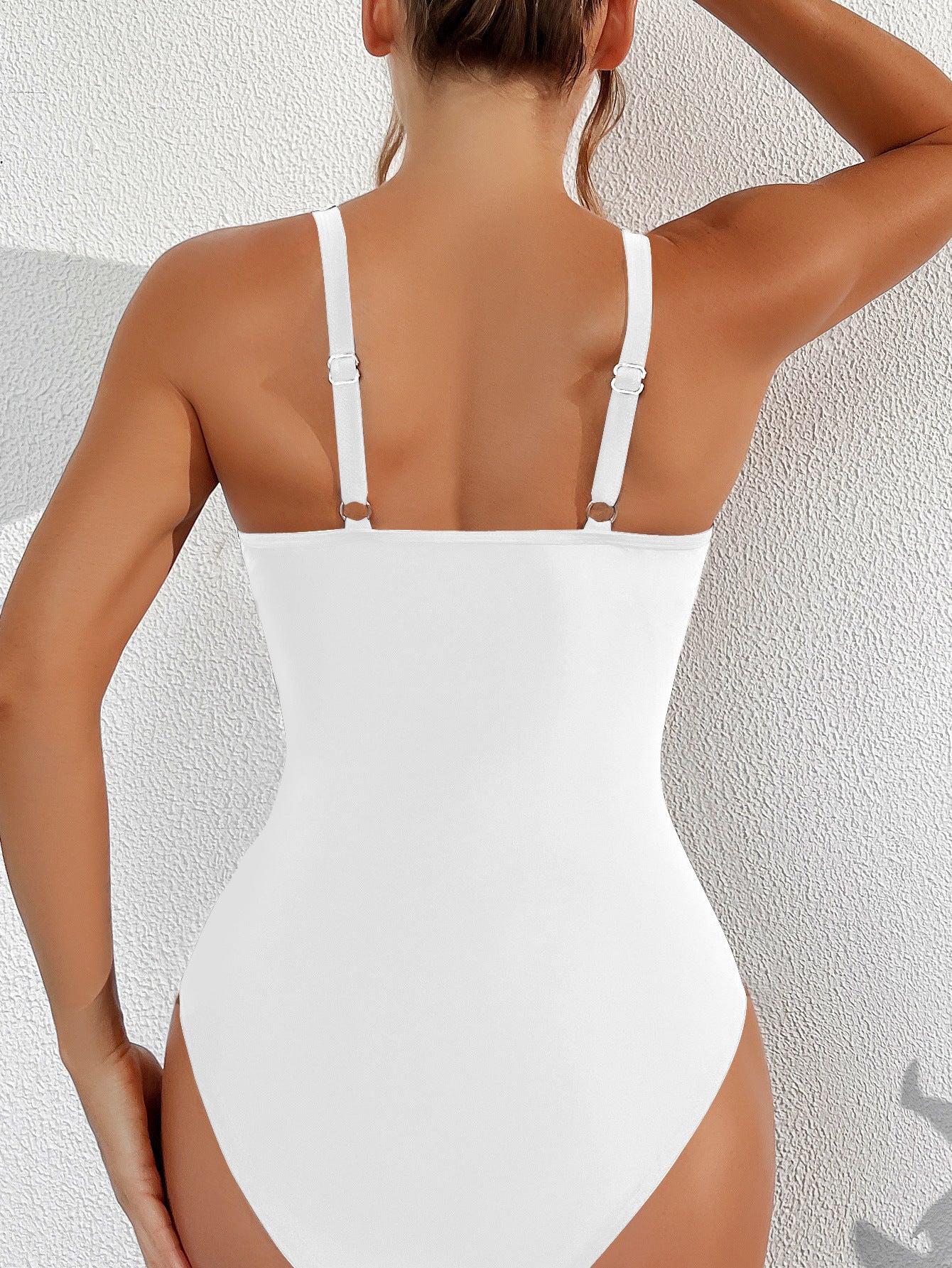 Emoswims - Women Plus Size One Piece Swimsuit V Neck Mesh Sheer Tummy Control Bathing Suit