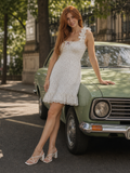 Evram | Vestido mini sin mangas con tirantes de volantes y estampado floral