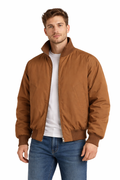 CHAQUETA BOMBER CLÁSICA EN TONO CAMEL