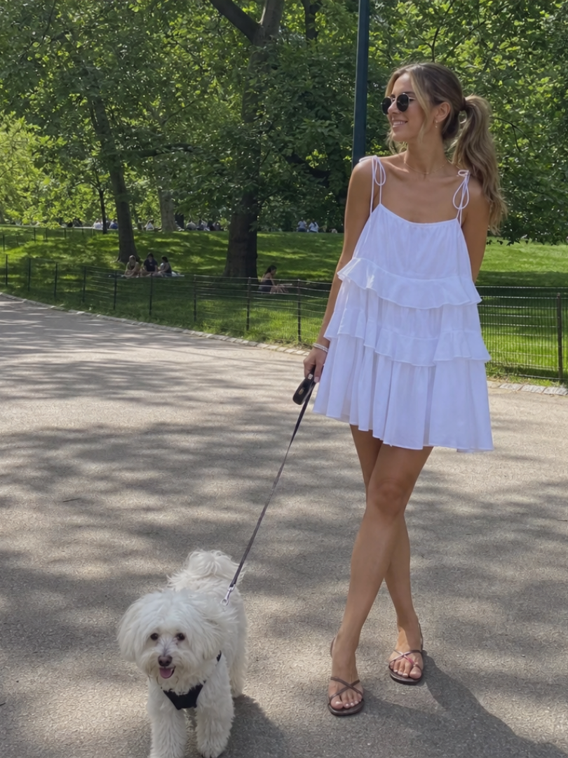 Sowan | Vestido corto con volantes en capas y silueta relajada
