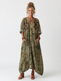 Aleta | Vestido Midi Oversized con Botonadura y Bolsillos