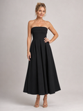 Elove | Vestido midi sin tirantes con corpiño estructurado
