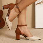 Marielle™ | Zapatos de tacón con cierre de velcro bicolor