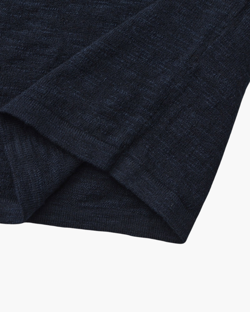 Camiseta básica de cuello redondo de algodón y lino