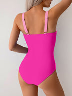 Emoswims - Women One Piece Swimsuit Ruched Tummy Control Bathing Suit Slimming Color Block Swim Suit Swimwear