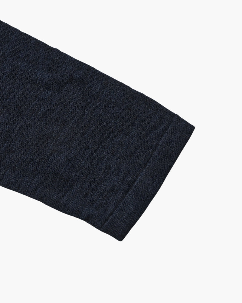 Camiseta básica de cuello redondo de algodón y lino