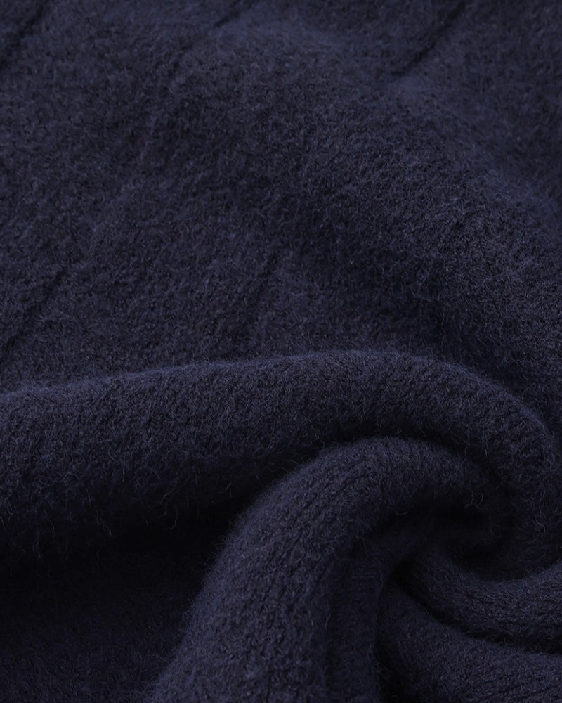 Jersey de cuello redondo con tejido de diamantes