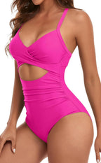 Emoswims - Women's One Piece Swimsuits Tummy Control Cutout High Waisted Bathing Suit Wrap Tie Back