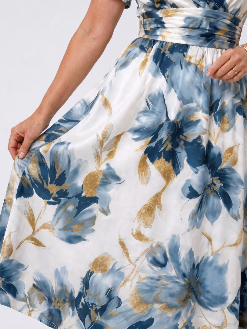 Evans | Vestido midi envolvente de manga corta con estampado floral