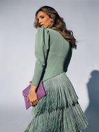 Sofía | Vestido elegante con flecos