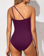 Emoswims - One Shoulder One Piece Swimsuit for Women Tummy Control Bathing Suits