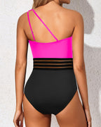 Emoswims - One Shoulder One Piece Swimsuit for Women Tummy Control Bathing Suits