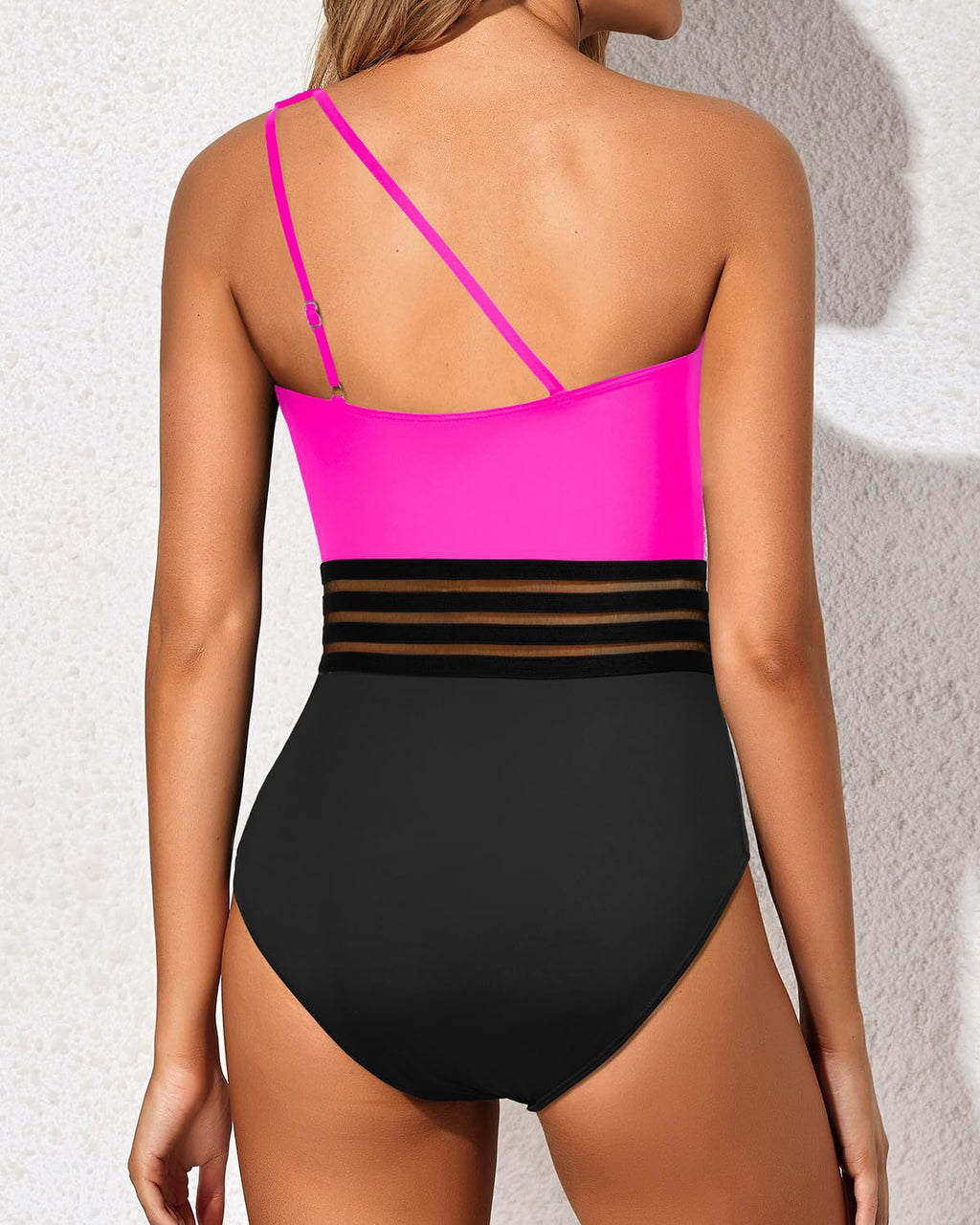 Emoswims - One Shoulder One Piece Swimsuit for Women Tummy Control Bathing Suits