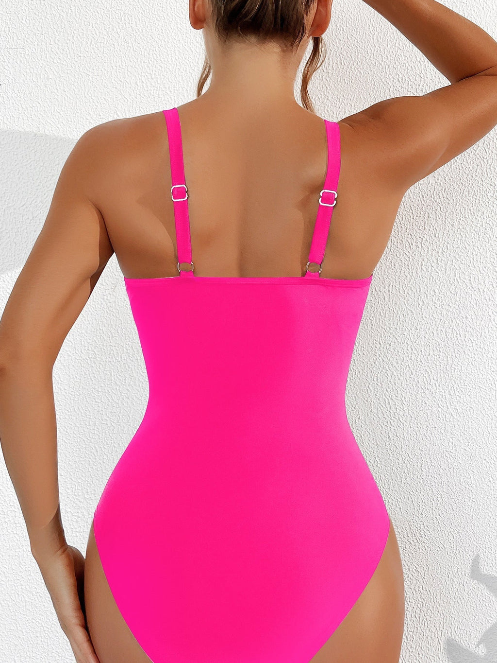 Emoswims - Women Plus Size One Piece Swimsuit V Neck Mesh Sheer Tummy Control Bathing Suit
