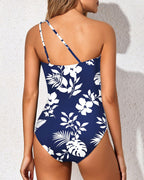 Emoswims - One Shoulder One Piece Swimsuit for Women Tummy Control Bathing Suits