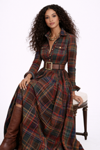 VESTIDO A CUADROS CON CINTURÓN