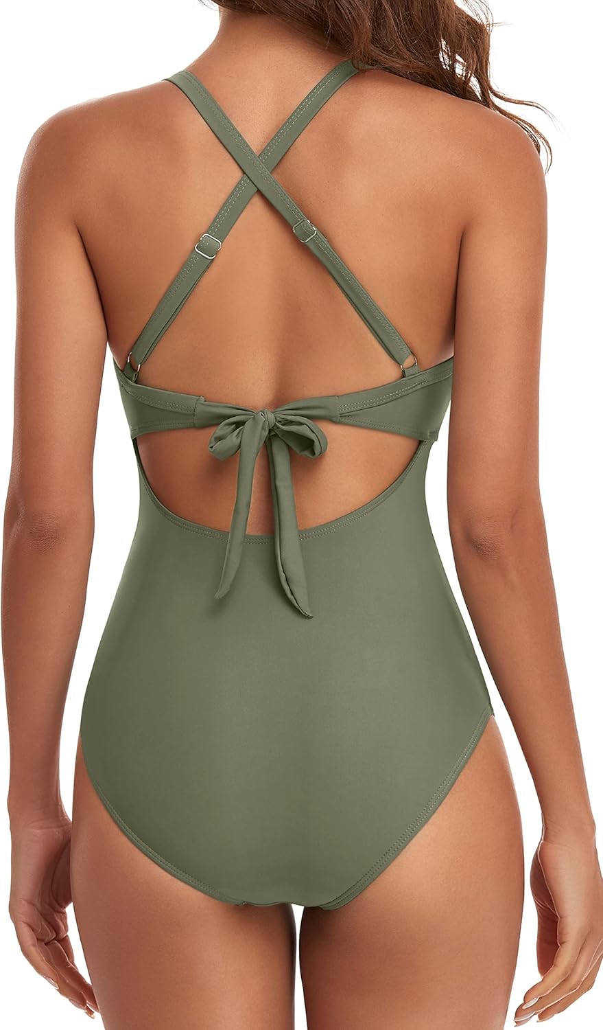 Emoswims - Women's One Piece Swimsuits Tummy Control Cutout High Waisted Bathing Suit Wrap Tie Back