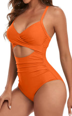 Emoswims - Women's One Piece Swimsuits Tummy Control Cutout High Waisted Bathing Suit Wrap Tie Back