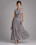 Virelune | Conjunto de top corto drapeado y falda maxi plisada