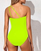 Emoswims - One Shoulder One Piece Swimsuit for Women Tummy Control Bathing Suits