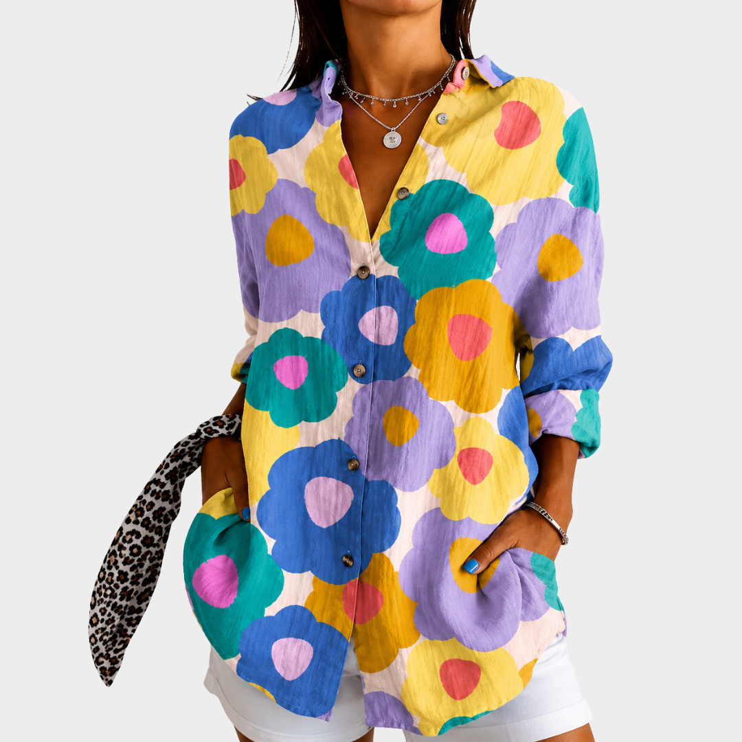 Blusa Jardín de Flores Pastel