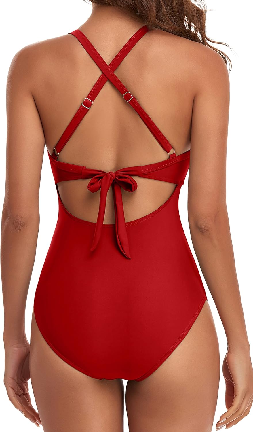 Emoswims - Women's One Piece Swimsuits Tummy Control Cutout High Waisted Bathing Suit Wrap Tie Back