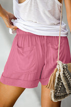 Emoswims - Womens Drawstring Shorts Summer Elastic Waist Casual Lightweight with Pockets