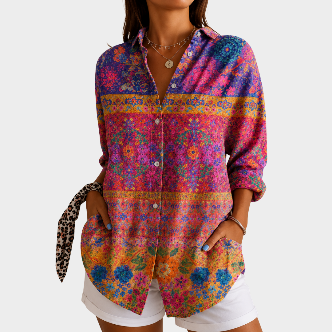 Blusa Mosaico Jardín Vibrante
