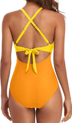 Emoswims - Women's One Piece Swimsuits Tummy Control Cutout High Waisted Bathing Suit Wrap Tie Back