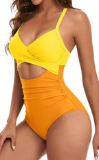 Emoswims - Women's One Piece Swimsuits Tummy Control Cutout High Waisted Bathing Suit Wrap Tie Back